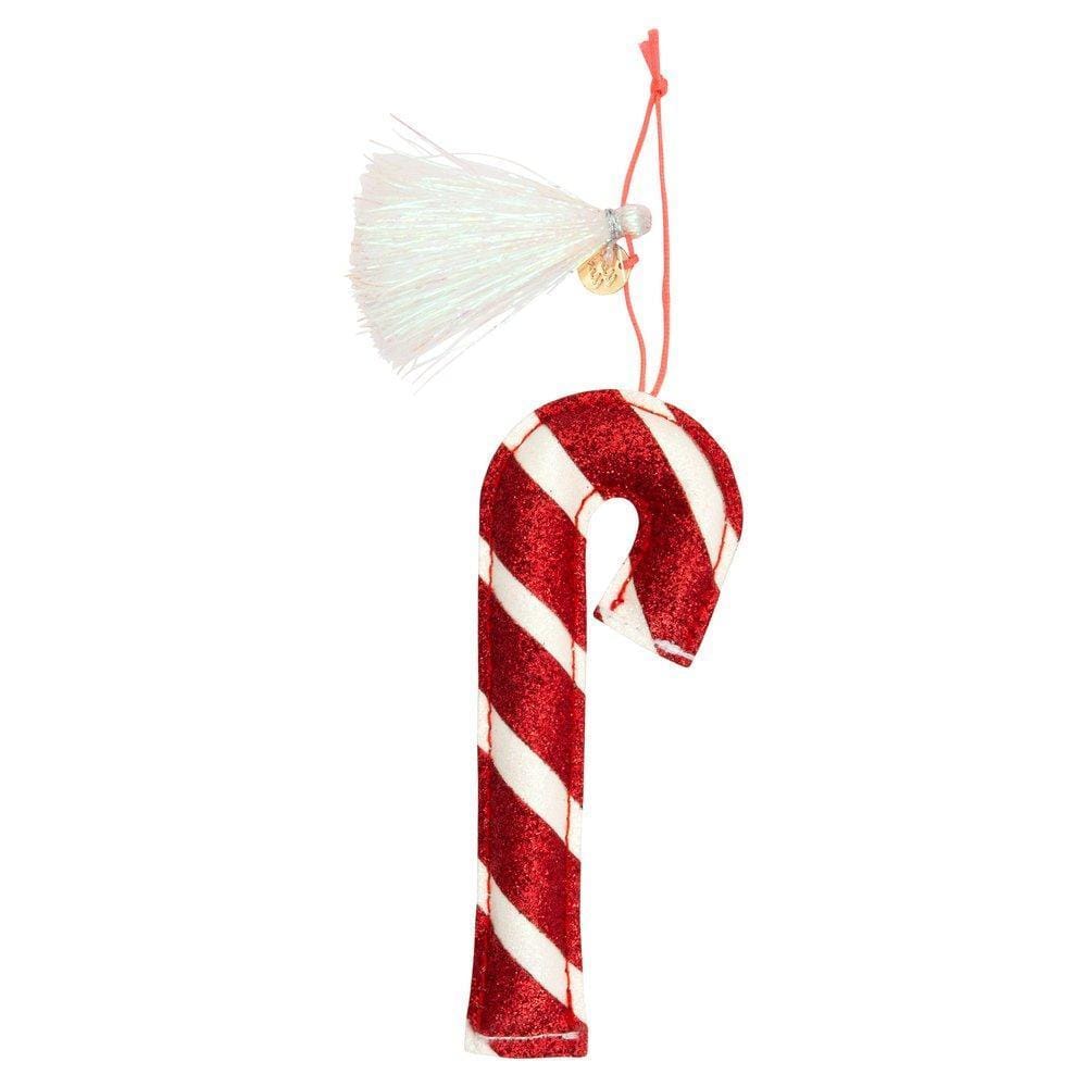 Candy Cane Glitter Fabric Tree Decoration - HoneyBug