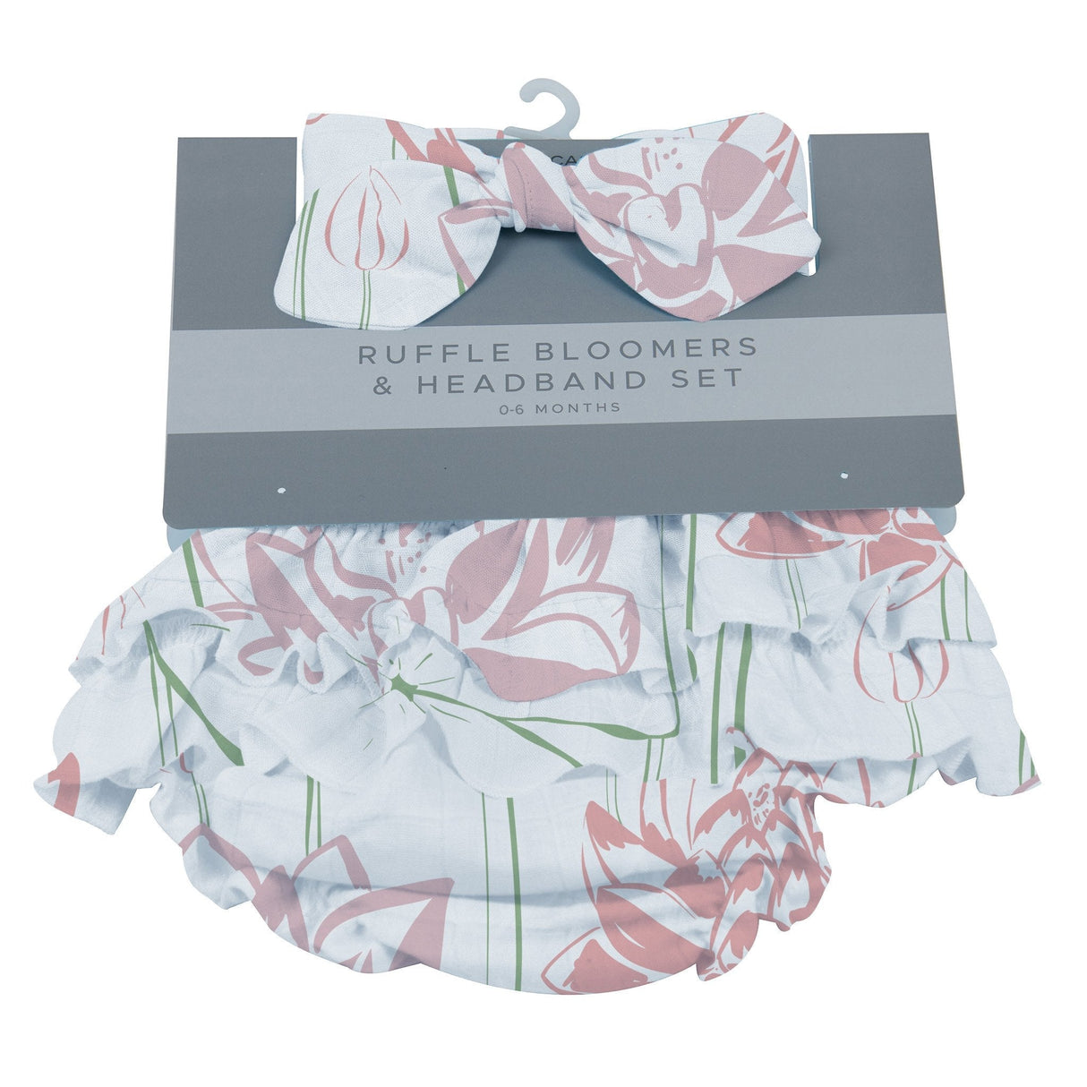 Water Lily Ruffle Bamboo Bloomer Headband Set - HoneyBug