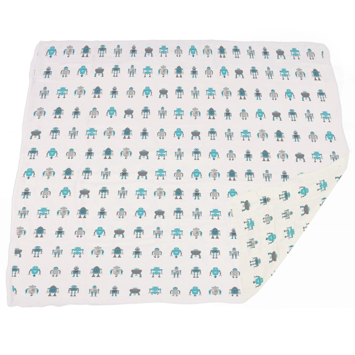 Robots Cotton Muslin Newcastle Blanket - HoneyBug