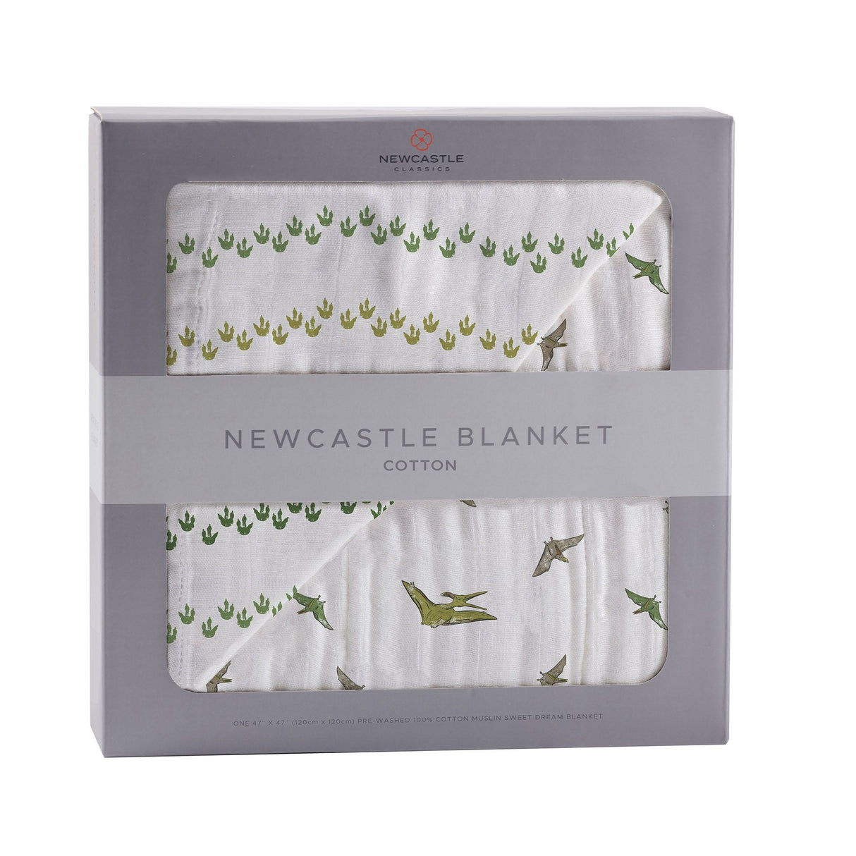 Dino Feet and Pteranodon Cotton Muslin NewcastleBlanket - HoneyBug