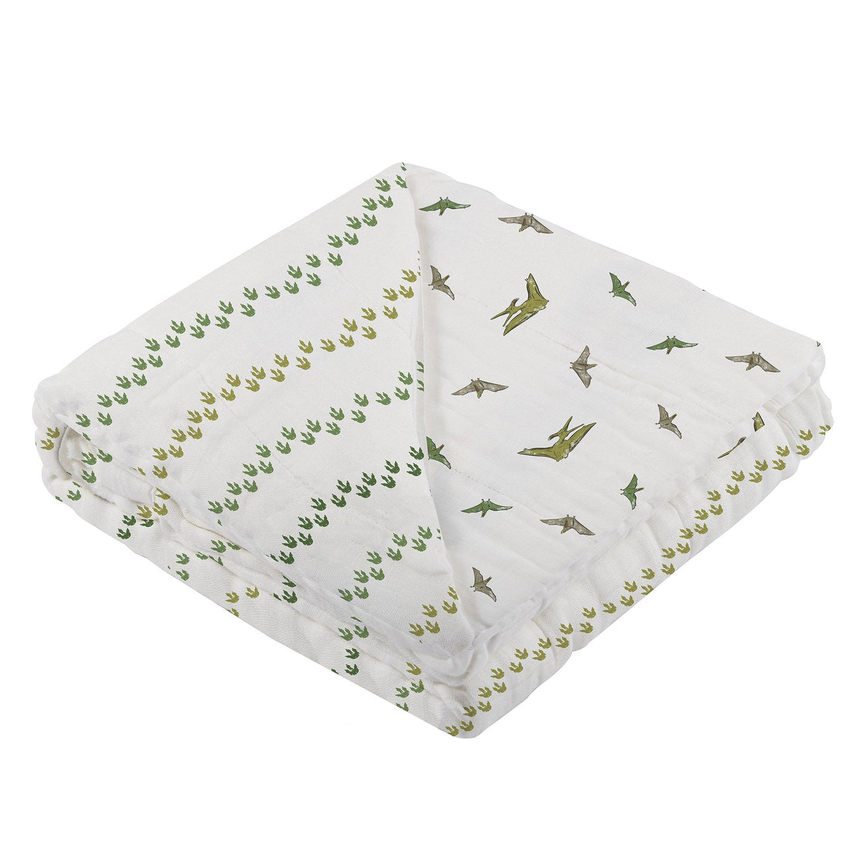 Dino Feet and Pteranodon Cotton Muslin NewcastleBlanket - HoneyBug