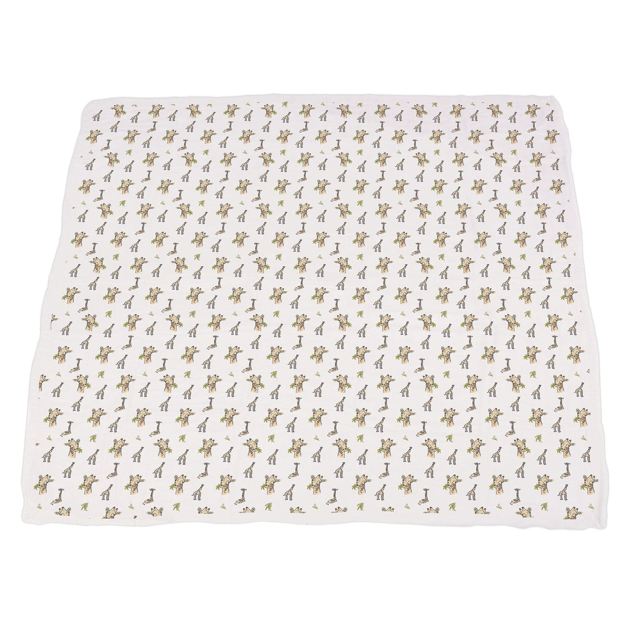 Hungry Giraffe and Animal Print Bamboo Muslin Newcastle Blanket - HoneyBug
