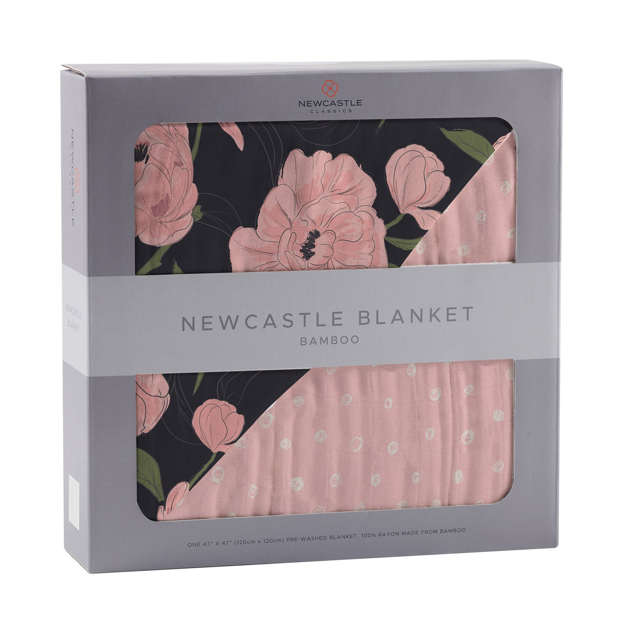 Peonies and Pearl Polka Dot Newcastle Blanket - HoneyBug