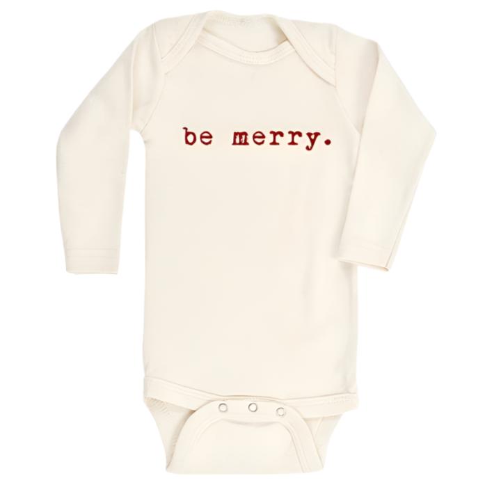 Be Merry - Long Sleeve Bodysuit - Red - HoneyBug