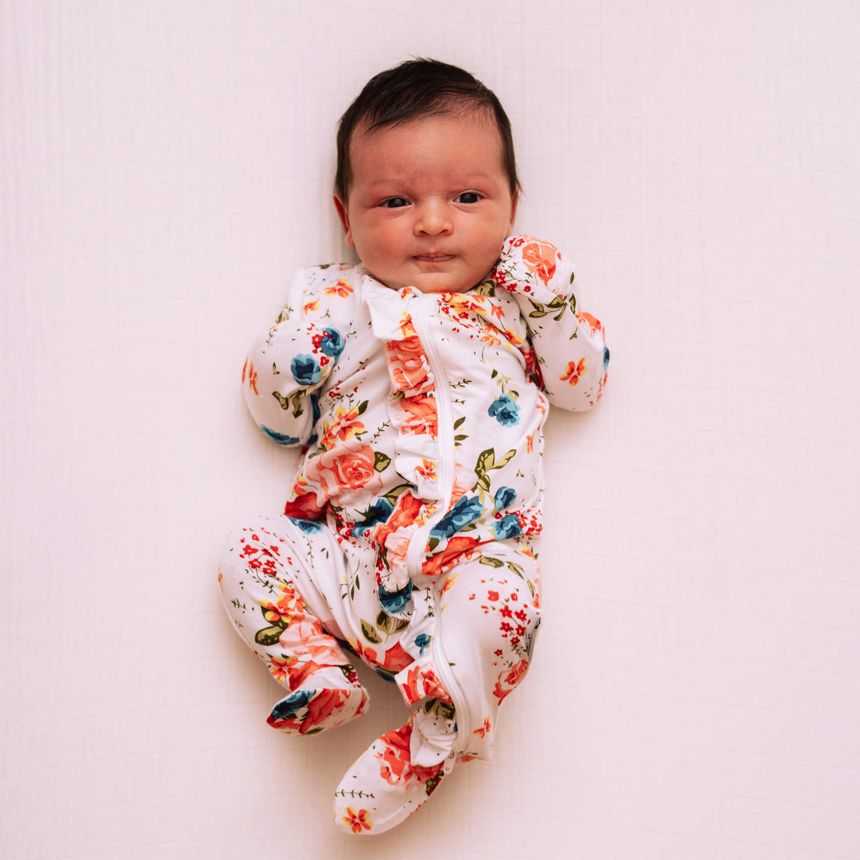 FRENCH FLORAL FOOTED JAMMIES by Milk Snob - HoneyBug 