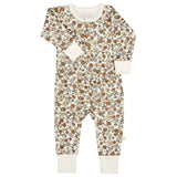 Organic Button Romper - Daffodil