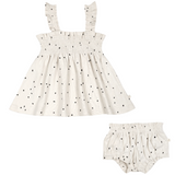 Organic Baby Girls Smocked Dress - Pixie Dots