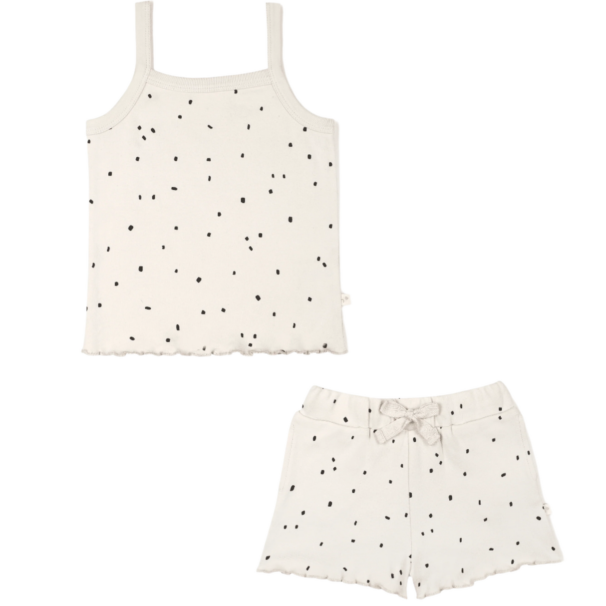 Organic Girls Spaghetti Top & Shorts Set - Pixie Dots