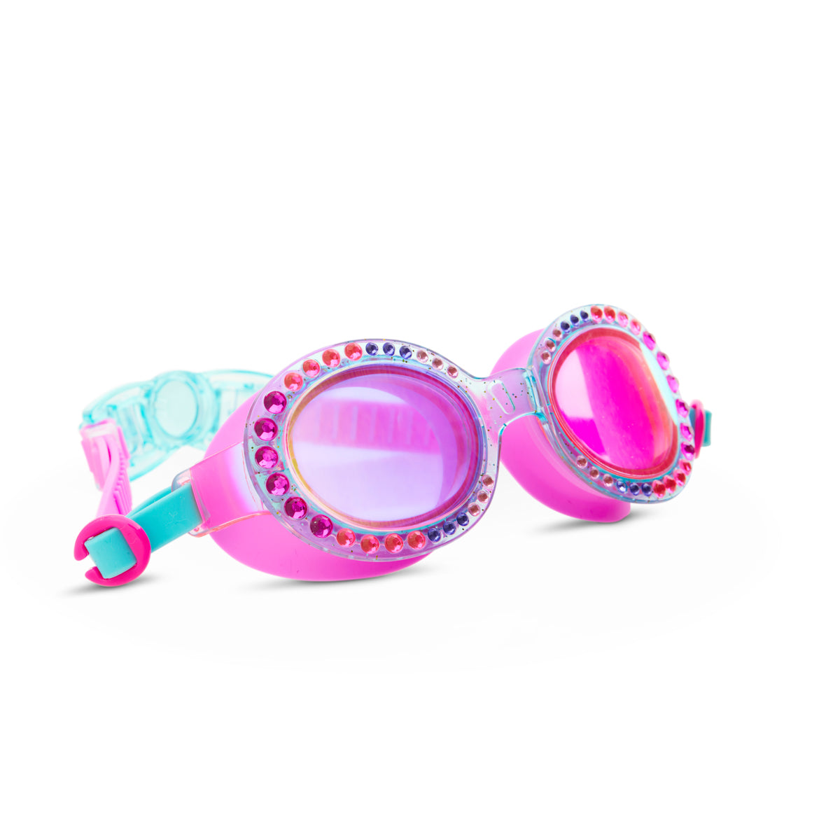 Bedazzled Blue Sparkling Summer Girl Kids' Swim Goggles - HoneyBug 