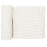 Stretch Knit Swaddle Blanket - Tan Gingham