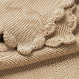 Organic Cotton Scalloped Baby Blanket - Sand