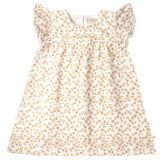 Organic Short Sleeve Flutter Dress - Gardenia - HoneyBug 