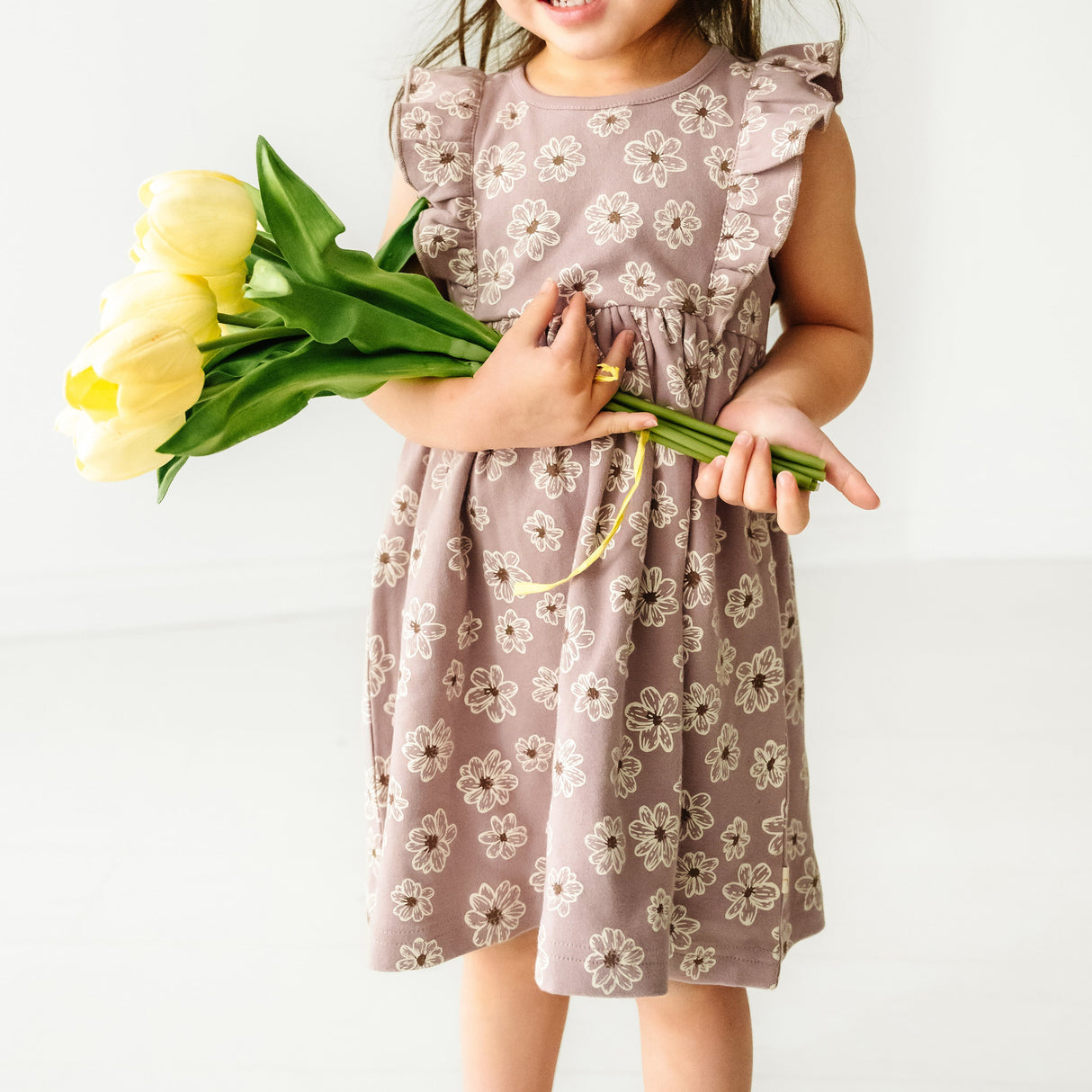 Organic Baby Flutter Dress - Daisies