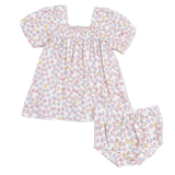 Sarah Floral - Puff Sleeve Dress with Bloomer