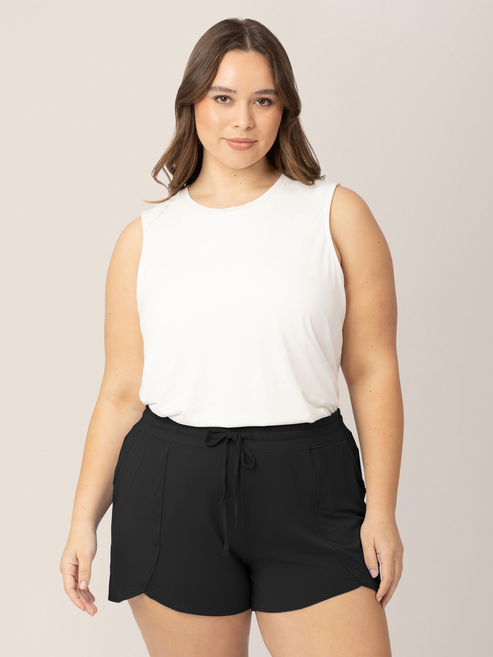 Bamboo Maternity & Postpartum Lounge Shorts | Black - HoneyBug 