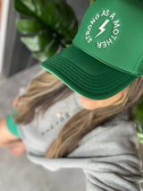 Strong as a mother™ Embroidered Trucker Hat - Kelly Green - HoneyBug 