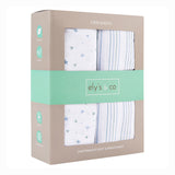 Crib Sheet Set - Dusty Blue Stars - HoneyBug 