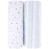 Crib Sheet Set - Dusty Blue Stars - HoneyBug 