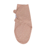 Adjustable Swaddle Blanket - Mauve Tulips & Stripes - HoneyBug 