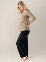 Bamboo Nursing & Maternity Long Sleeve T-shirt | Wheat - HoneyBug 