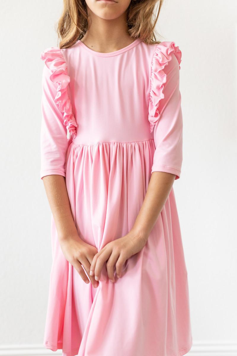 Bubblegum Pink Ruffle Twirl Dress