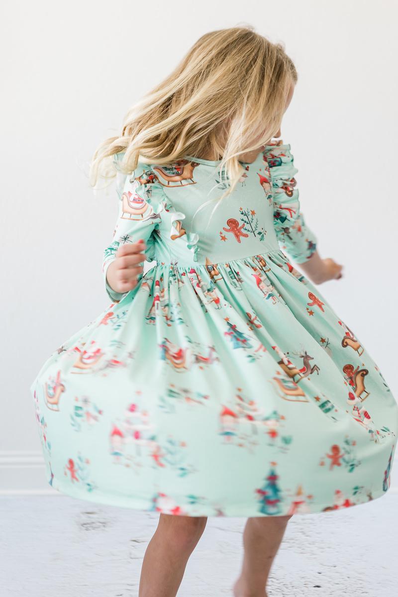 Believe in Your Elf Ruffle Twirl Dress