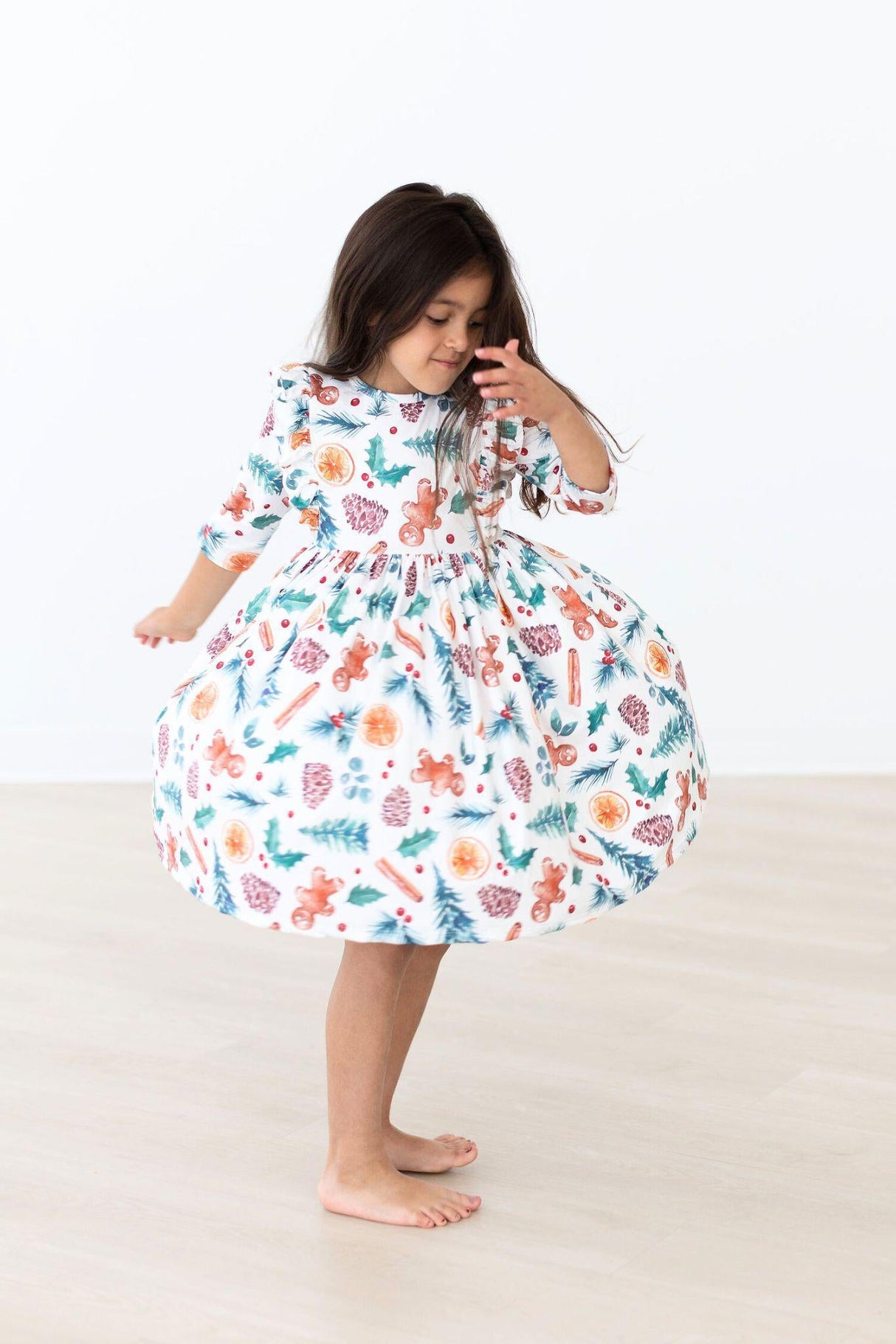 Classic Chrismas Ruffle Twirl Dress