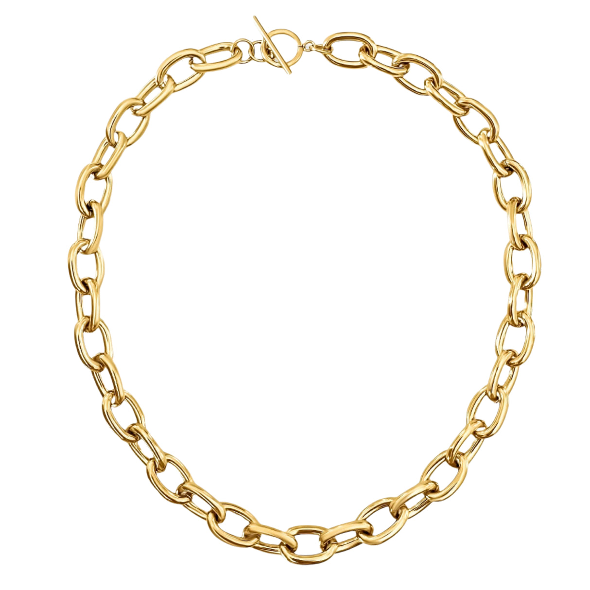 Allegra Chunky Oval Chain Toggle Necklace - HoneyBug 
