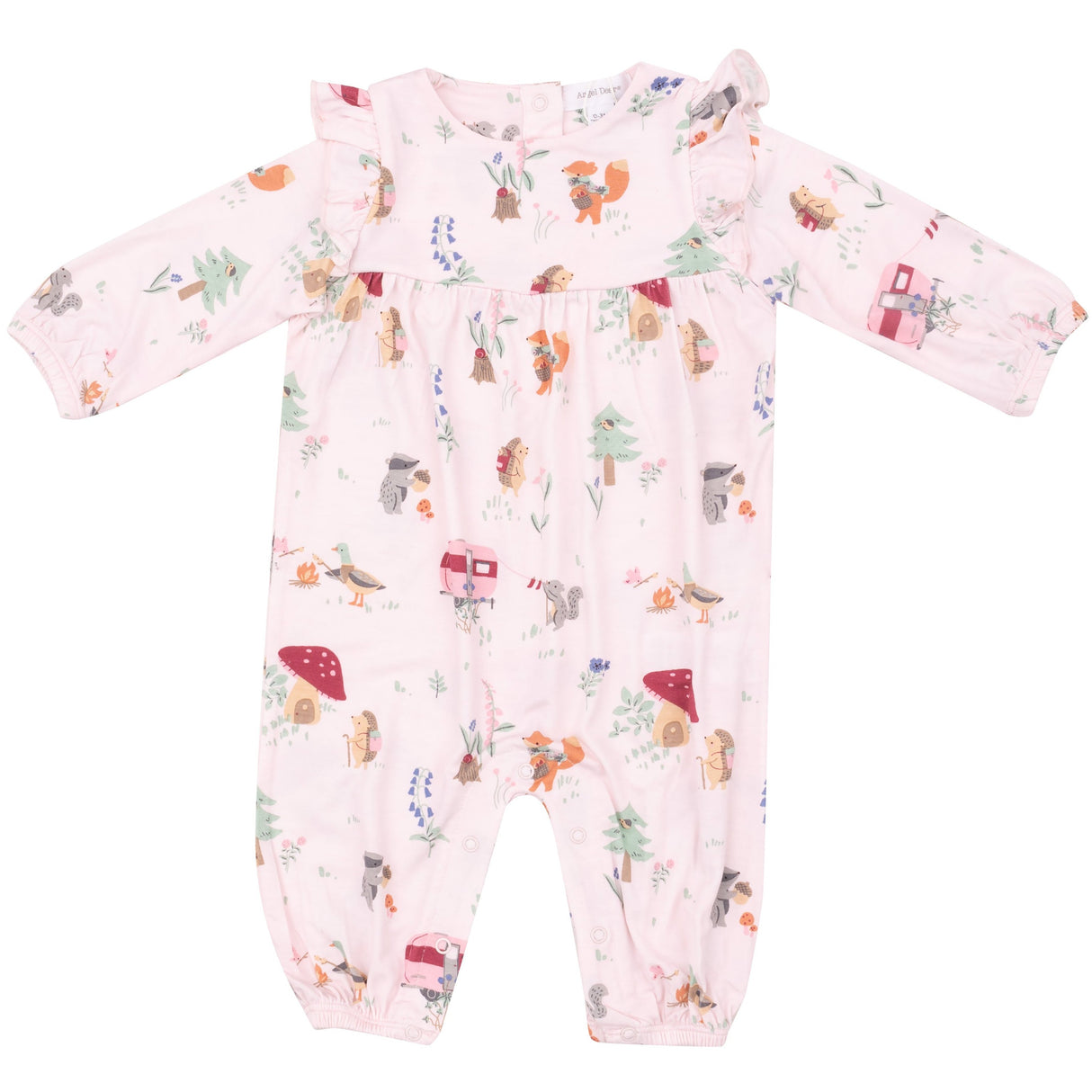 Ruffle Sleeve Romper - Cute Animal Campers