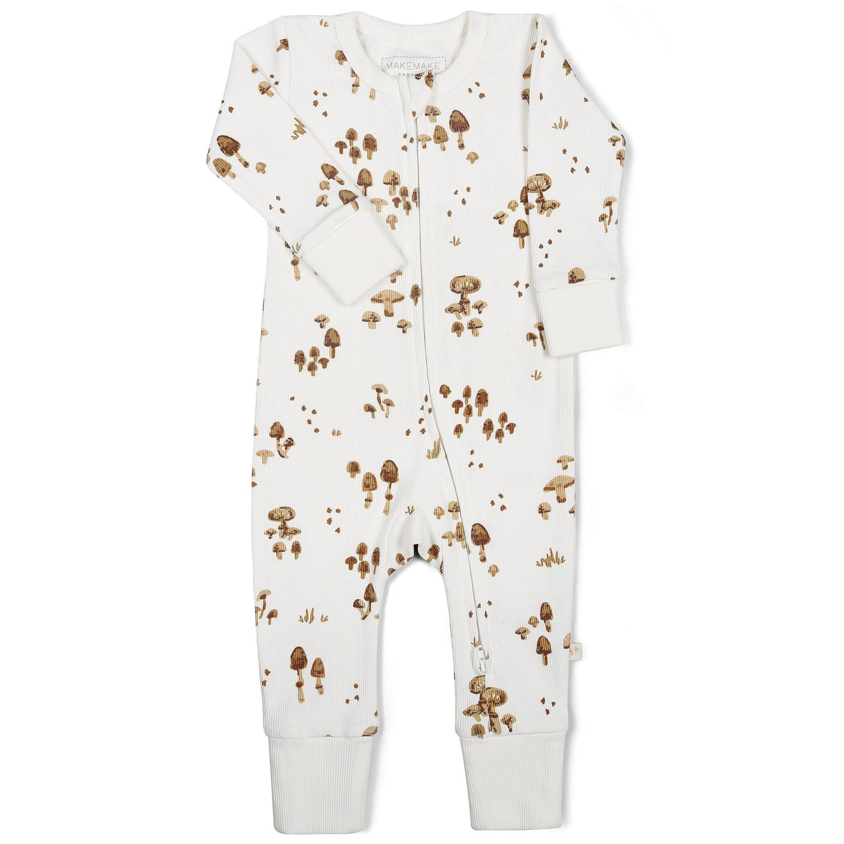 Organic 2-Way Zip Romper - Fungi