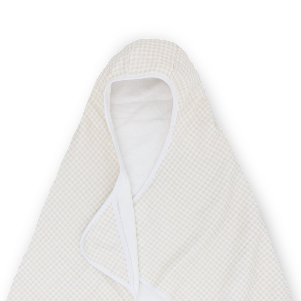 Toddler Hooded Towel - Tan Gingham