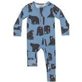 2 Way Zipper Romper - Black Bears