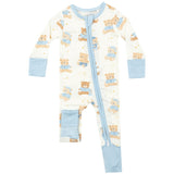 2 Way Zipper Romper - Teddy Bears Blue