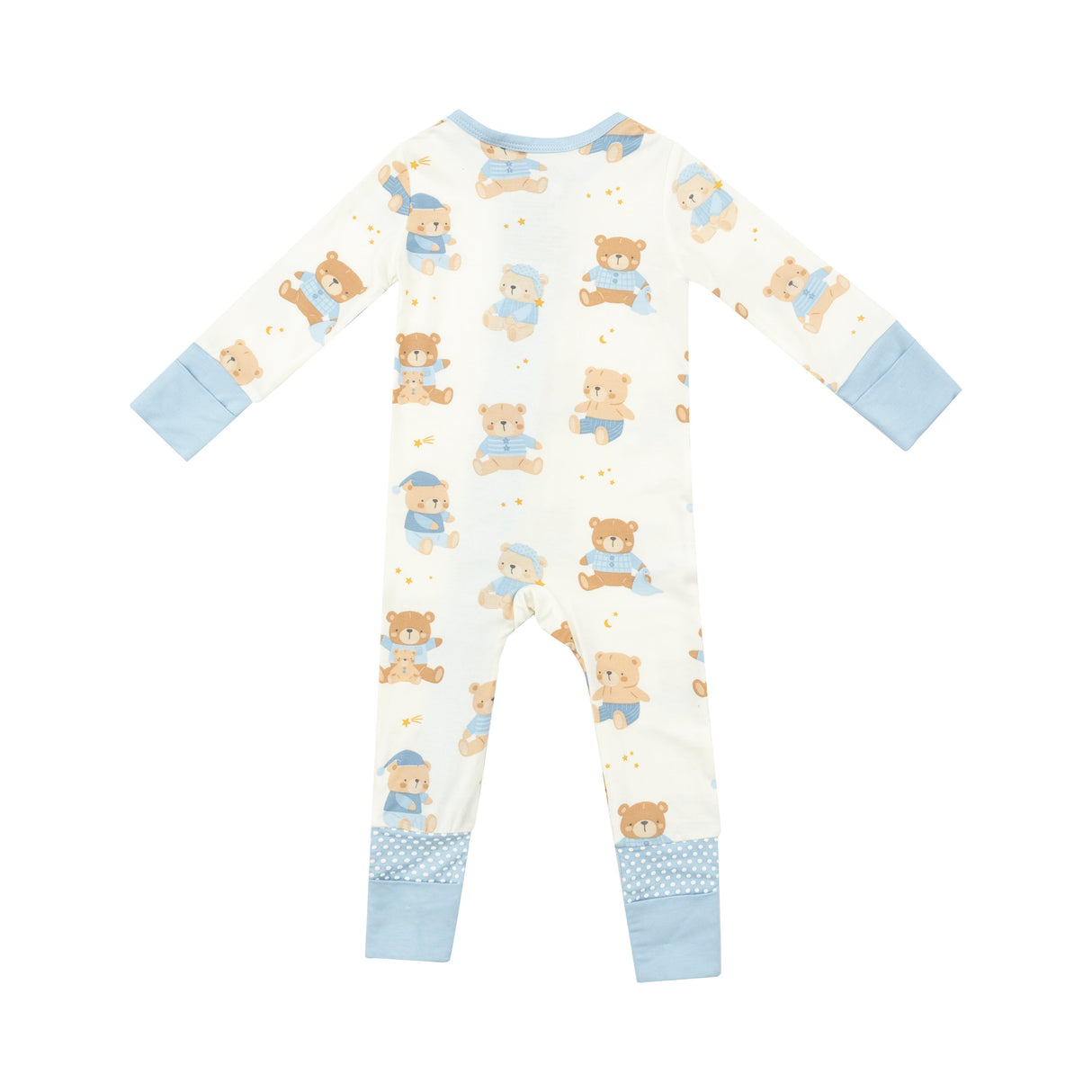 2 Way Zipper Romper - Teddy Bears Blue