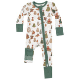 2 Way Zipper Romper - Gingerbread Sleigh Ride