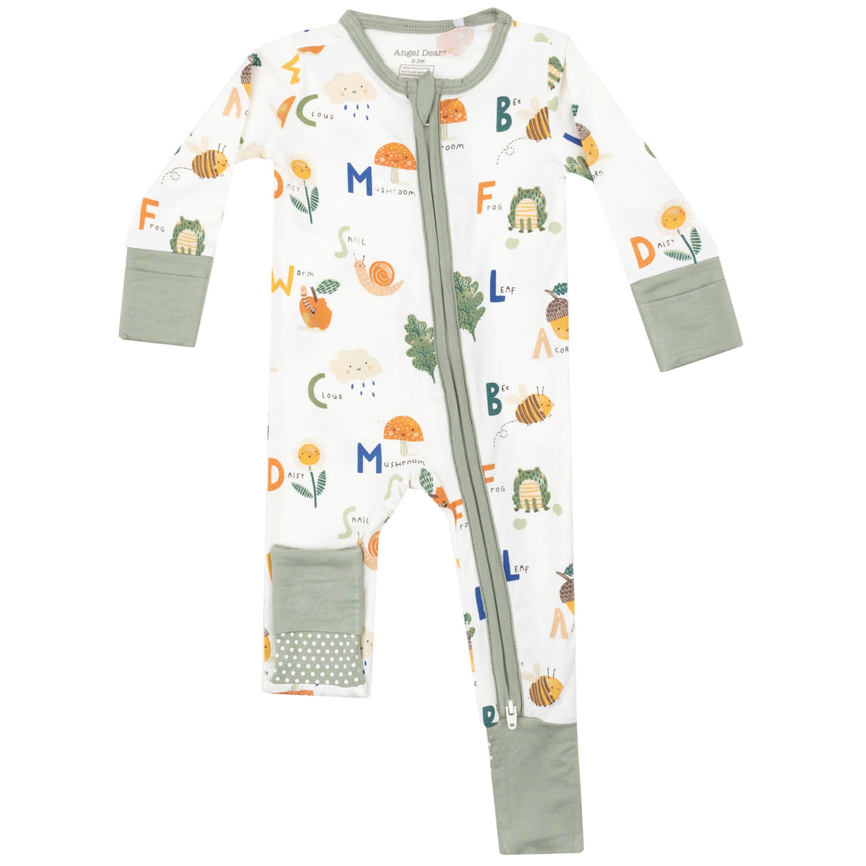 2 Way Zipper Romper - Nature Abc'S