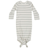 Knotted Gown - Modal Rib Stripe - Desert Sage