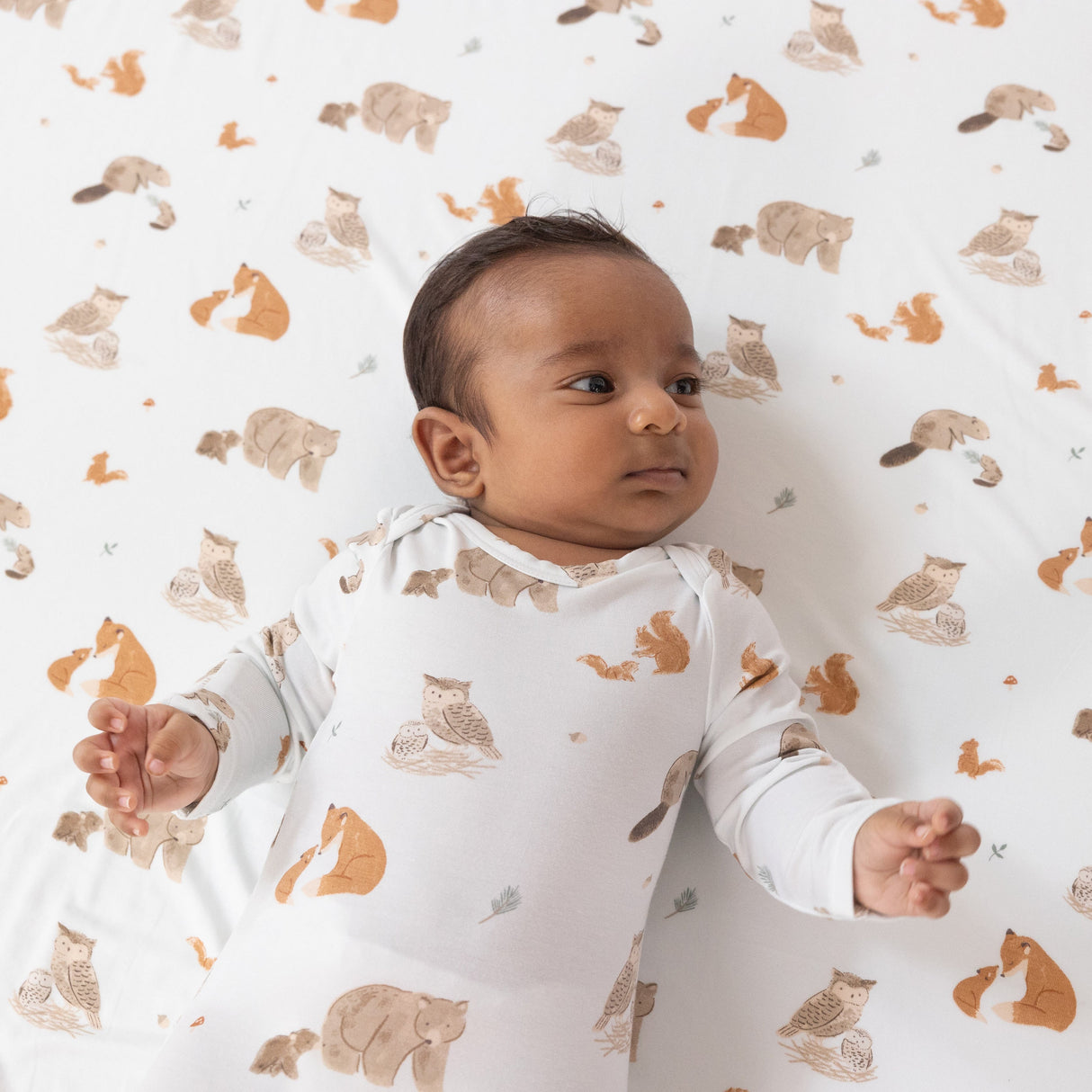 Swaddle Blanket - Mixed Woodland Animals Pink