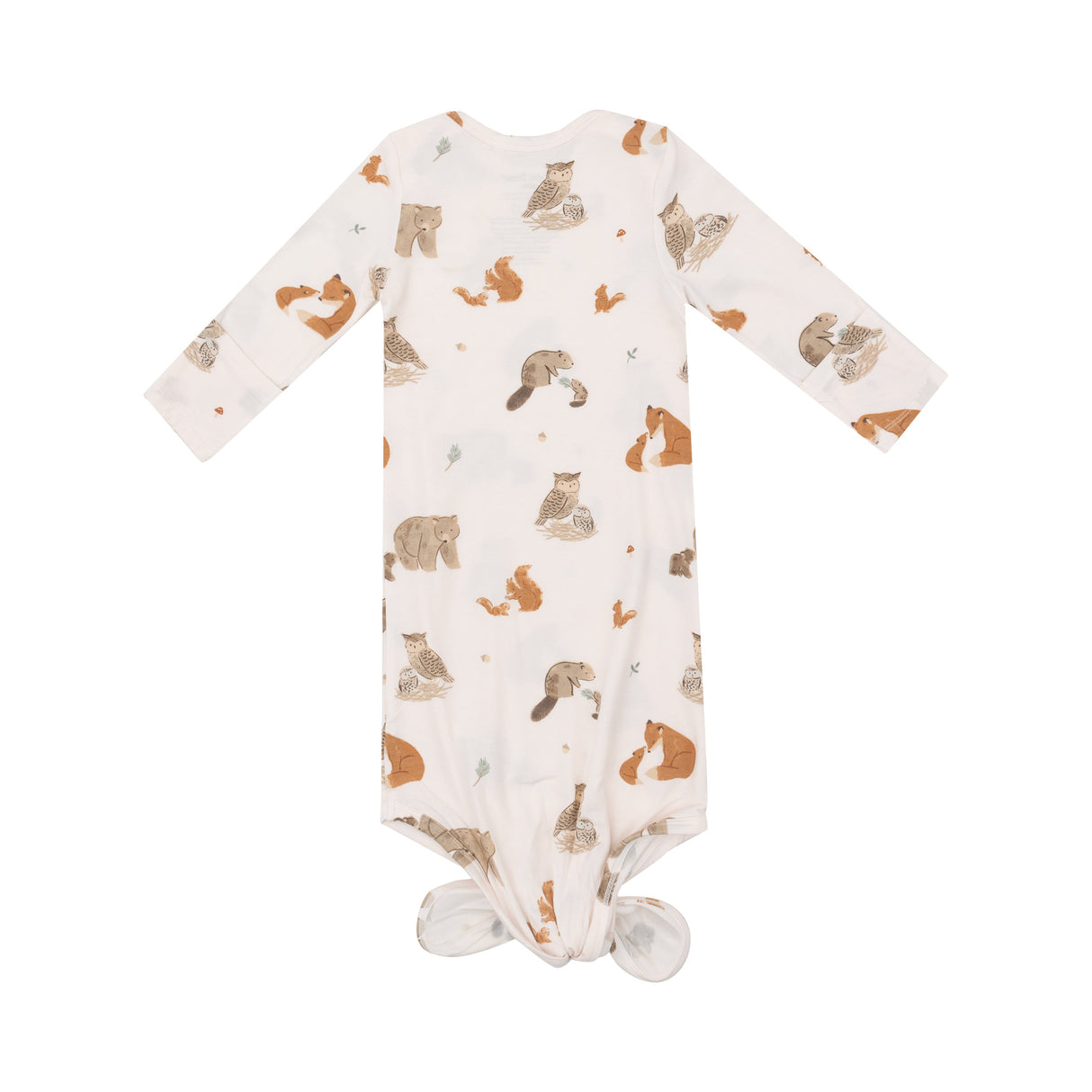 Knotted Gown - Mixed Woodland Animals Pink