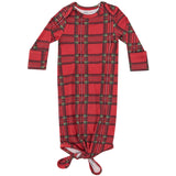 Knotted Gown - Vintage Holiday Plaid