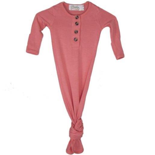 Knotted Baby Gown - Coral