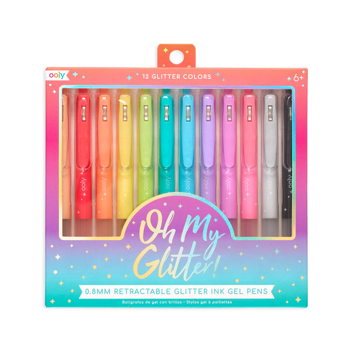 Oh My Glitter! Retractable Gel Pens - Set of 12 by OOLY - HoneyBug 