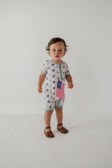 Summer Zip Romper - HoneyBug 