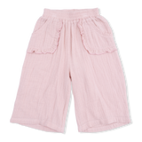 Solid Muslin Lotus - Wide Leg Pant with Ruffle Pocket