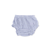 Micro Gingham Blue Blizzard - Top with Bows and Ruffle Leg Bloomer