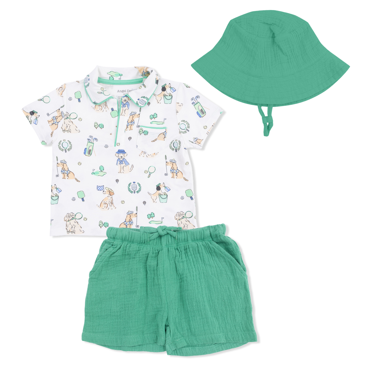 Country Club Dogs Neutral - Polo with Casual Short  & Bucket Hat