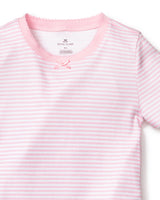 Kid's Pima Snug Fit Pajama Short Set in Pink Stripes