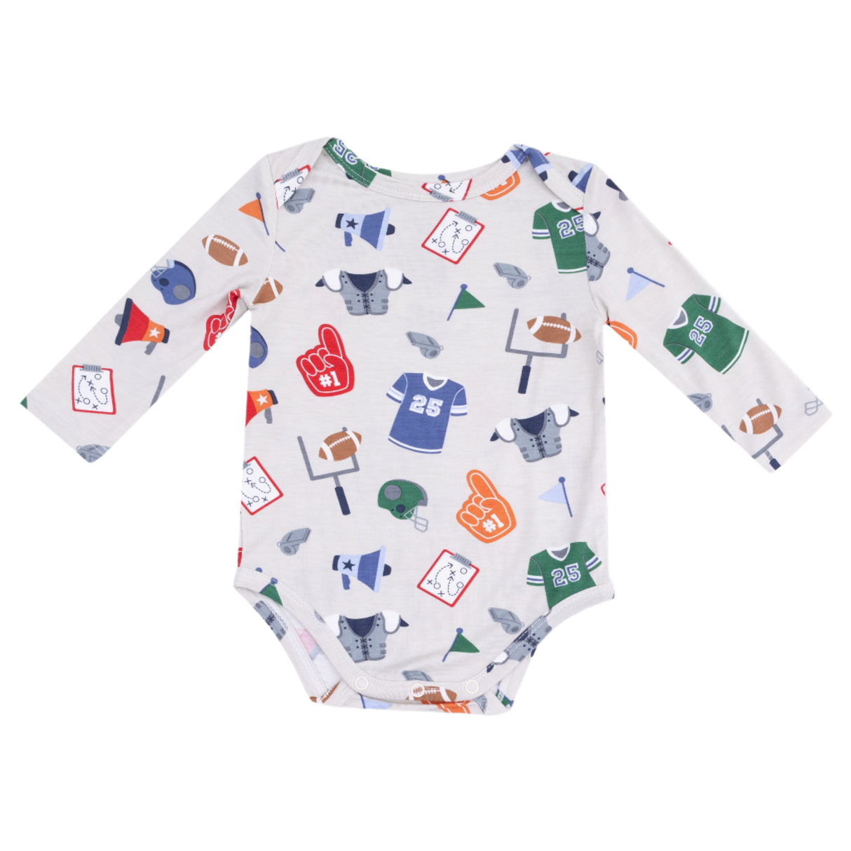 Lap Shoulder Bodysuit - Game Day Grey - HoneyBug 