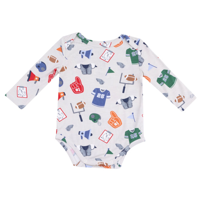 Lap Shoulder Bodysuit - Game Day Grey - HoneyBug 