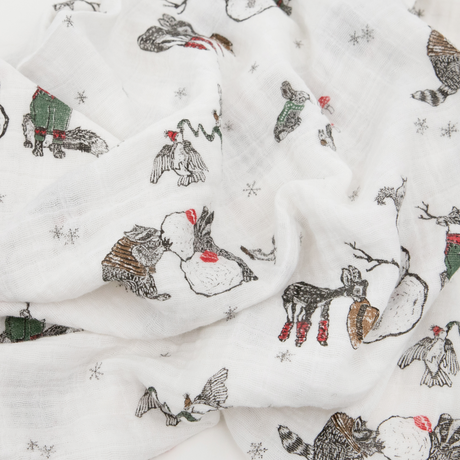 Cotton Muslin Swaddle Blanket - Snow Day